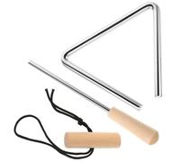 VICASKY Lecciones de música Triángulo instrumento de percusión 4 pulgadas triángulo handpercussion con palo para clases de música de ritmo