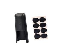 VICASKY Ligadura con Protección para Lengüeta Negro de Plástico para Saxofón Alto Accesorio Esencial y Sonido Claro para Músicos y Clarinetistas