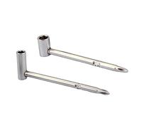 VICASKY Llave para Tensor de Guitarra de Metal Plateada, Diseño en L, 2 Piezas, Ajusta Tuercas de Alma, Herramienta Portátil para Reparación y Ajuste del Clavijero