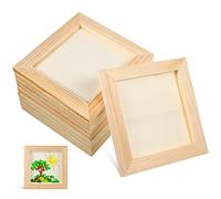 VICASKY Marcos de fotos de madera sin terminar, 10 Pcs 12x12cm, Marcos de fotos artesanales, Material de madera, Multicolor, Ideal para proyectos de pintura, manualidades escolares,
