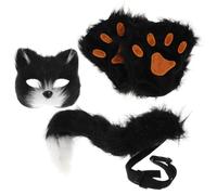 VICASKY Máscara de Media Cara de Peluche Orejas Falsas para Cosplay y Mascaradas, Diseño Cómodo y Fácil de Usar Adecuado para Halloween y Fiestas Temáticas
