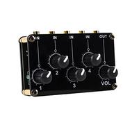 VICASKY Mezclador De Audio Estéreo Pasivo Entradas Control De Volumen Sin Batería Para Portátil Casa y