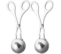 VICASKY Moldeador de Albóndigas y Bolas de Camarones de Acero Inoxidable, 2 Piezas, Utensilios para Preparar Croquetas en Casa