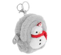 VICASKY Monedero Llavero Muñeco de Felpa para Mujer, Mini | Bolsillo para Monedas y Auriculares, Uso Diario, Cabe en Bolso Pequeño, Estilo Kawaii, Gris