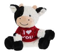 VICASKY Muñeca de Vaca de Peluche Negra, Felpa, Estilo Lindo para Sala | Juguete Decorativo Sentado, Diseño de Granja, Apto para Dormitorio y Salón, Acabado Cómodo