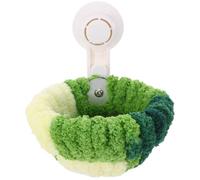 VICASKY Nido de Pájaro Ventosa Portátil, Casa de Pájaros de Peluche para Ventana de Coche, Verde, Coral Fleece, Plástico y Metal, para Periquitos y Aves Pequeñas, Uso Exterior