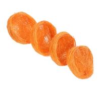 VICASKY Nidos de Pájaro Decorativos de Yute Grueso Hechos a Mano, 4 Piezas Nidos Artificiales Naranja 7 Cm para Jaulas de Periquitos y Complementos Aves, Accesorios Pájaros para