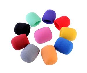 VICASKY Paravientos para Micrófono de Mano Espuma de Alta Densidad Resistente, Paquete de 10 Piezas para Entrevistas y Lugares Públicos Color Aleatorio