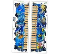 VICASKY Pegatinas De Pared 3d Mundo Submarino Para Niños, Adhesivas Pvc Resistente, Tamaño 30x90 Cm, Decoración Creativa Para Dormitorio Infantil y Salón, Juego De 2 Unidades