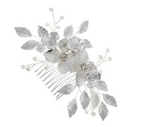 VICASKY Peineta de novia con flores y exquisito accesorio para el pelo para bodas, fiestas y fiestas, elegante tocado para novia y lujoso
