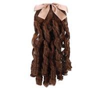 VICASKY Peluca de disfraz con tirabuzones, extensión de caballo retro para mujer, marrón, para cosplay y prom, añade volumen y plenitud
