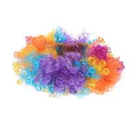 VICASKY Peluca De Linda Y Divertida Decoración Tocado Creativo Pelucas Afro Rizadas Disfraz De Fiesta Colorido Arcoíris Corto