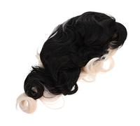 VICASKY Peluca rizada media negra y para mujer, para juegos de rol, para Halloween, fiesta de disfraces y carnaval, fibra de alta temperatura, elegante