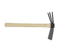 VICASKY Pequeña azada de jardín con mango de madera, herramienta de jardín multifuncional para deshierbar, aflojar y trabajar para huertos y céspedes