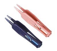 VICASKY Pinzas Nasales para Bebés 2 Piezas con Luz LED Punta Redonda de Silicona Suave Colores Rosa Dorado y Azul Clip Seguro para Limpieza Nasal y Cuidado del Canal Nasal