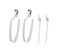 VICASKY Pinzas para Servir Caracoles de Acero Inoxidable, Juego de 4 Piezas (2 Pinzas 2 Tenedores), Multifuncionales para Mariscos, Utensilios Prácticos para Cocina y Eventos de Catering