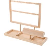 VICASKY Porta Joyas de Mesa de Madera Bandeja, Doble Nivel, Gran Capacidad