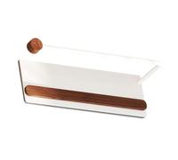 VICASKY Portarrollos Magnético de Aluminio y Madera de Nogal para Cocina y Baño con Optimización de Espacio y Alta Capacidad de Carga