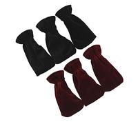 VICASKY Protectores De Pedales Para Piano 6 Unidades Terciopelo Dorado, Fundas Para Pedales De Piano Color Rojo y Negro, Accesorios Compactos y Portátiles Para Protección Antipolvo y Rayones