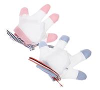 VICASKY Protectores Para Dedos De Niño Antisucción Tamaño S, Tela Transpirable y Ajustable Para Dejar De Chupar El Pulgar, Uso Infantil 2 Pares Bicolor Azul y Rosa, Kit Para Bebés