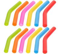 VICASKY Puntas para Pajitas de Acero Inoxidable 24 Unidades, Funda de Silicona Multicolor, Cubierta Flexible para Pajillas Reutilizables, Interior 8 Mm, Accesorio para Bebidas