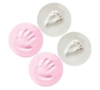 VICASKY Recuerdos de Huellas de Manos y Pies para Niño, Kit 4 Piezas de Barro Color Claro y Rosa, Seguro y Duradero, para Cumpleaños y Registro de Crecimiento del Recién Nacido