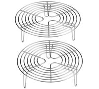 VICASKY Rejilla 2 Piezas de Acero Inoxidable para Cocinar al Vapor Compacta y Fácil de Limpiar para Camping y Uso en Casa