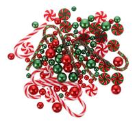 VICASKY Relleno y Jarrón Navideño de Perlas Flotantes Falsas de Plástico Verde, Decoración Resistente Adornos Navideños Delicados y Hermosos de Escritorio para DIY