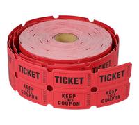 VICASKY Rollo de Papeletas para Sorteo en Papel Couché Rojo, Impresas en Papel Grueso y Fácil de Usar para Fiestas de Empresa y Tintorerías
