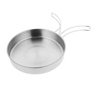 VICASKY Sartén sin Mango de Acero Inoxidable Portátil y Plegable para Camping y Picnic, Sartén Pequeña Tapa Adecuado para Cocina Exterior