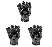 VICASKY Ser de 3 clips de ventilación negros para coche, diseño de calaveras de aire para coche, accesorio de ventilación de Halloween