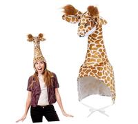 VICASKY Sombrero de jirafa interactivo para adultos y disfraz de animal para actuaciones y fiestas Gorro de animal divertido para interacciones entre padres y niños