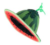 VICASKY Sombrero de Sandía de Terciopelo Verde para Fiesta Verano, Accesorio Cómodo y Divertido para Celebraciones y Disfraces Únicos