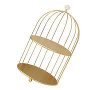 VICASKY Soporte de Hierro Multifuncional para Cosméticos y Pasteles, Estante de Almacenamiento Doble Capa Dorado Cuentas, Organizador de Maquillaje y Exhibidor de Postres para Escritorio