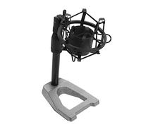 VICASKY Soporte de micrófono elástico soporte de escritorio de escritorio base de metal negro para soporte de anfitrión