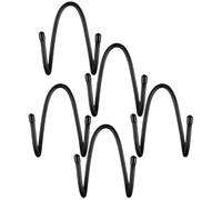 VICASKY Soporte de Pared Negro para Esterilla de Yoga y Toallas, 5 Ganchos Plásticos Resistentes, Organizador Multifuncional para Colchonetas y Accesorios de Fitness Hogar