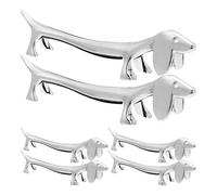 VICASKY Soporte para Palillos y Tenedores de Aleación de Zinc Forma de Perro, 6 Unidades Plateadas, Reposacubiertos para Mesa de Comedor y Cocina