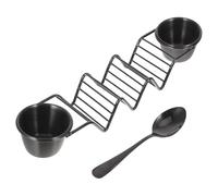 VICASKY Soporte para Tacos de Acero Inoxidable Negro con Tazas y Cuchara