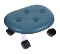 VICASKY Taburete Pequeño Portátil con Ruedas, Asiento Redondo Azul | Rotación 360°, Diseño Multifuncional, Pp y Aleación de Aluminio, Formato Compacto y Resistente