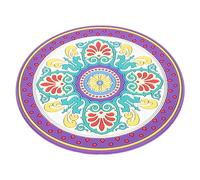 VICASKY Tapete para Cuenco Sonoro Budista Grande, Cojín Redondo de Tela Estampada, Almohadilla Antideslizante para Meditación y Terapia de Sonido, Accesorio Ligero y Portátil