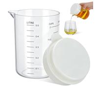 VICASKY Taza Medidora de Cocina Herramienta Versátil y Moderna Hogar con Tapa Reutilizable de 500ml Vaso Mezclador de Pp para Hornear y Cocinar