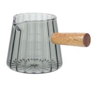 VICASKY Taza Medidora de Vidrio de 180ml con Asa de Madera, Resistente al Calor, Adecuado para Café y Té en Cafeterías y Tardes de Té