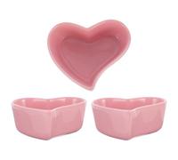 VICASKY Tazones Cerámicos para Postres 3 Unidades Forma de Corazón para Restaurantes y Tiendas de Alimentación 90 Ml