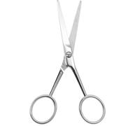 VICASKY Tijeras para Recortar Barba y Bigote para Hombres de Acero Inoxidable Diseño Antideslizante, Dientes para Corte Preciso, Color Plateado, Tamaño Pequeño, Adecuado para Cuidado