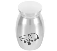 VICASKY Urna de Aleación para Mascotas Pequeña Color Plata Tapa de Rosca Urna para Cenizas de Perros y Gatos Contenedor Conmemorativo para Cremación Decorativa Práctica para Memorial