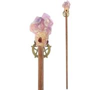 VICASKY Varita de Cristal Natural Amatista y Piedras Fragmentadas, Accesorio de Cosplay y Decoración para Halloween y Fiestas, Varita Mágica Artesanal para Juegos y Coleccionistas, 1