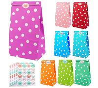 Viccess 80 pcs Bolsas Papel Regalo Bolsas Kraft Colores con 120pcs Pegatina de Gracias Utilizar para Recuerdo,Golosinas, Galletas, Nueces, Chocolates