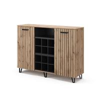 Vicco Aparador Amber, Marrón, 38 x 100 cm | con 2 puertas, con compartimento de almacenamiento adicional