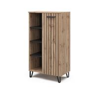 Vicco Aparador Amber, Roble Wotan, 35 x 110 cm | con 1 puerta, con compartimento de almacenamiento adicional