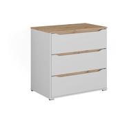 Vicco Aparador Ruben, Blanco/Roble Artesanal 80 x 76.6 cm | con 3 cajones